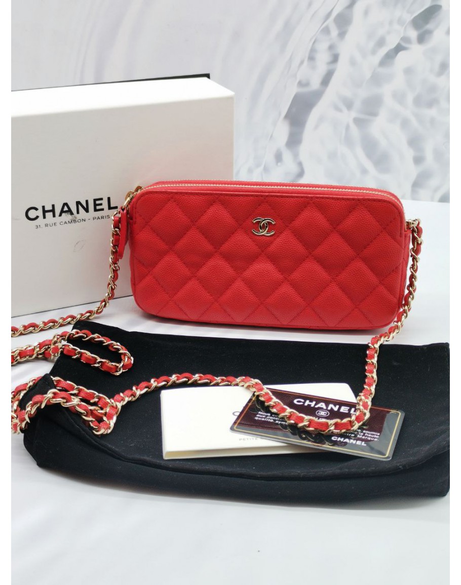 Chanel zip online clutch